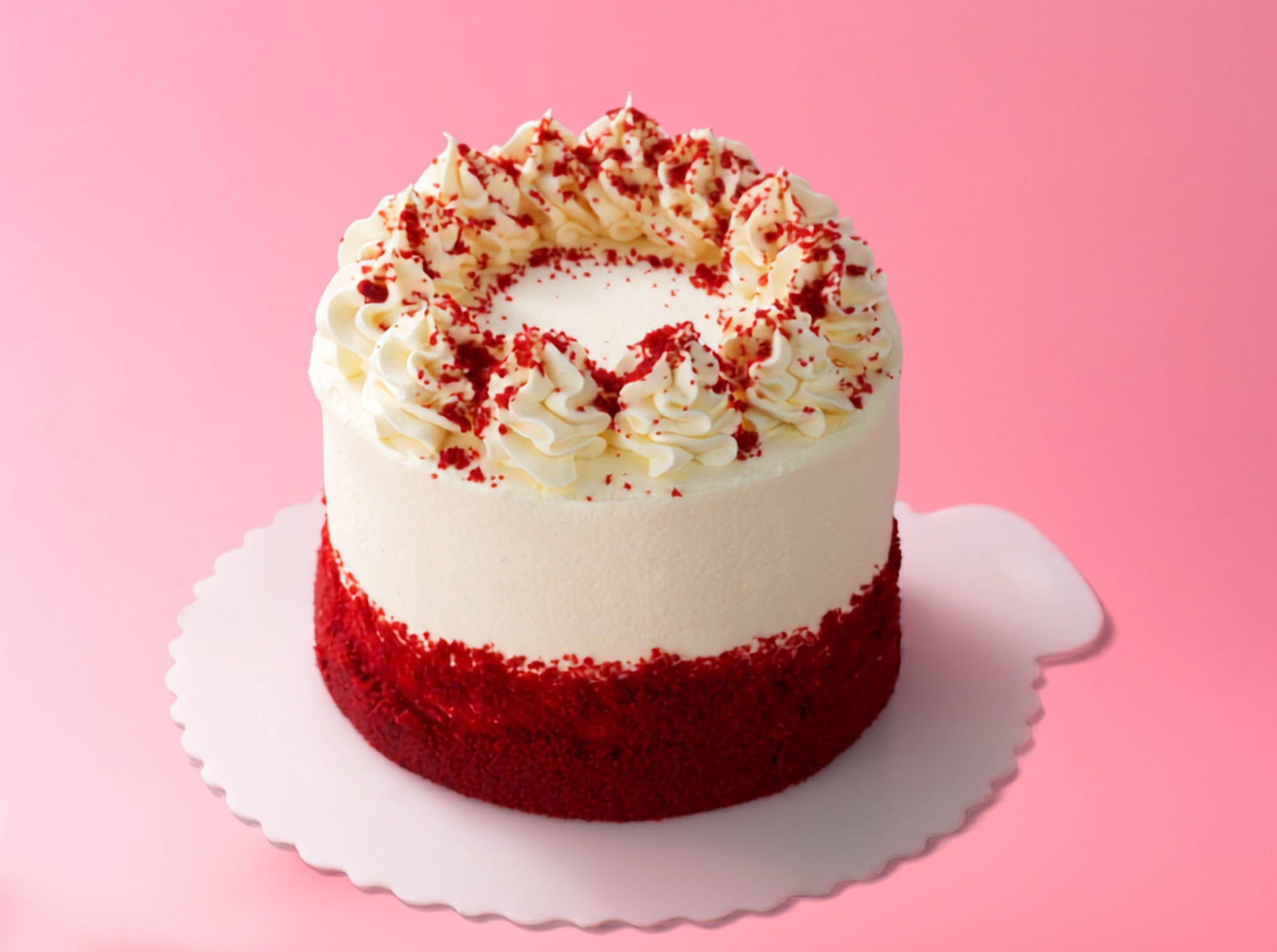 Red velvet cake with elegant design in Macau bakery best cakes
